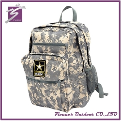 Custom leather student bag school rucksack military backpack